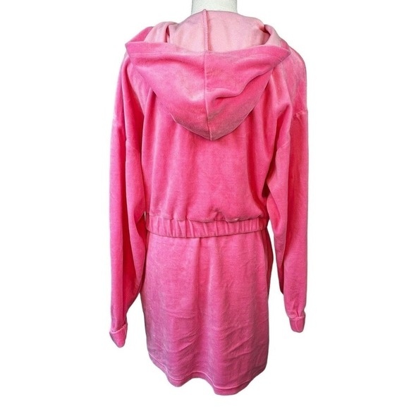 Juicy by Juicy Couture Hot Pink Velour Cropped Zip Up Hoodie and Skirt M L - Picture 16 of 16